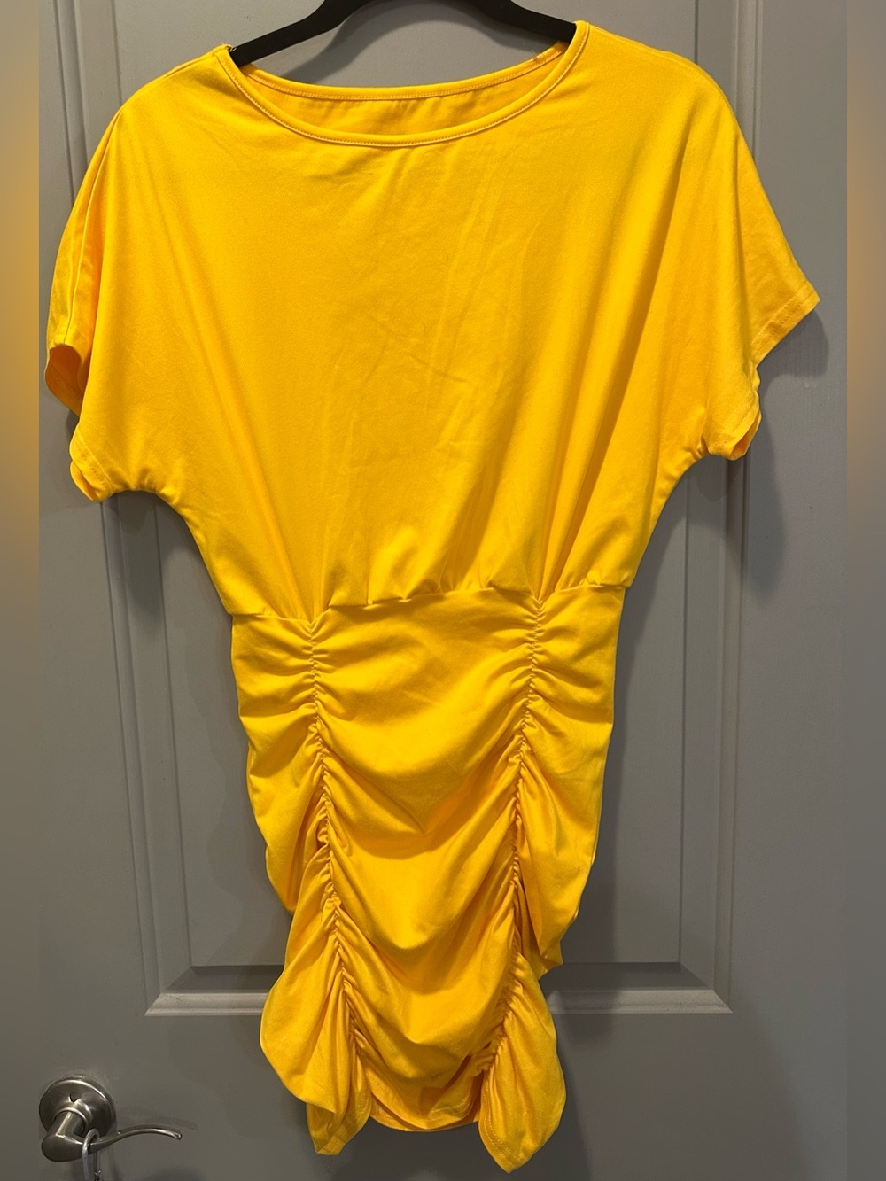 Shein Size XS Orange Ruched Mini Dress EUC